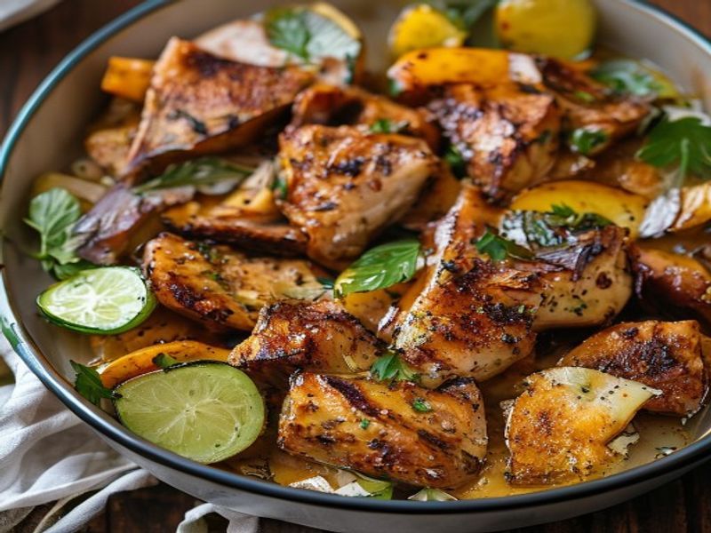Finished 35-Minute Sheet-Pan Maple-Mustard Chicken & Veggie Bowls for Effortless Meal Prep beautifully plated, professional food photography, natural lighting