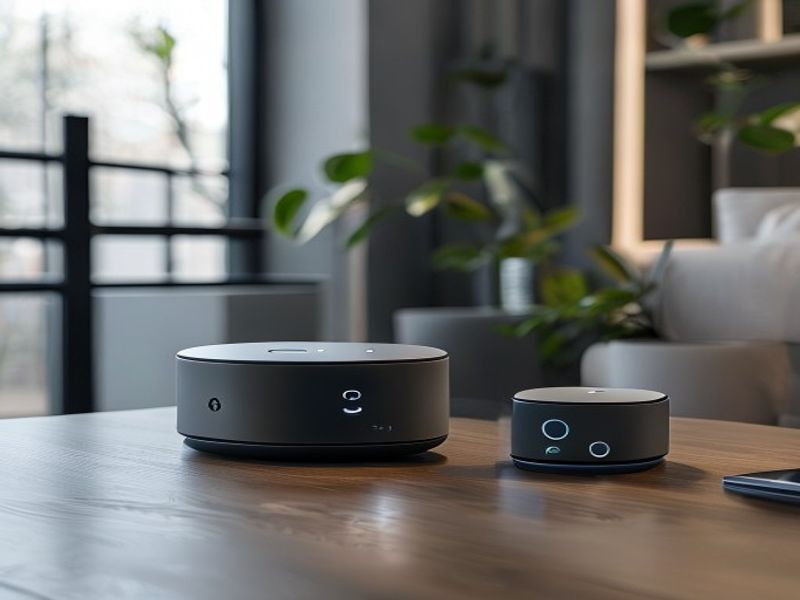 Clean lifestyle product shot of AI-Integrated Smart Home Hubs of 2026: 5 Privacy-First Systems That Slash Energy Costs & Automate Seamlessly, natural lighting, minimal background, professional review style photography