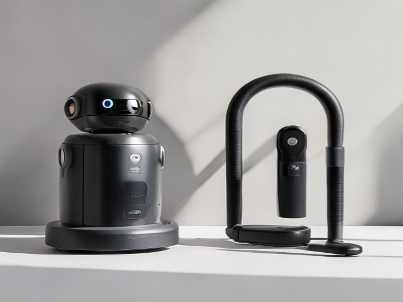 Clean lifestyle product shot of Robot Vacuum vs Smart Lock: Honest Comparison, natural lighting, minimal background, professional review style photography