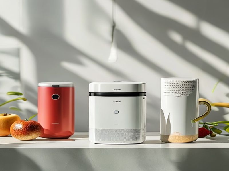 Clean lifestyle product shot of Top 5 Air Purifiers for Home Cooks in 2026, natural lighting, minimal background, professional review style photography