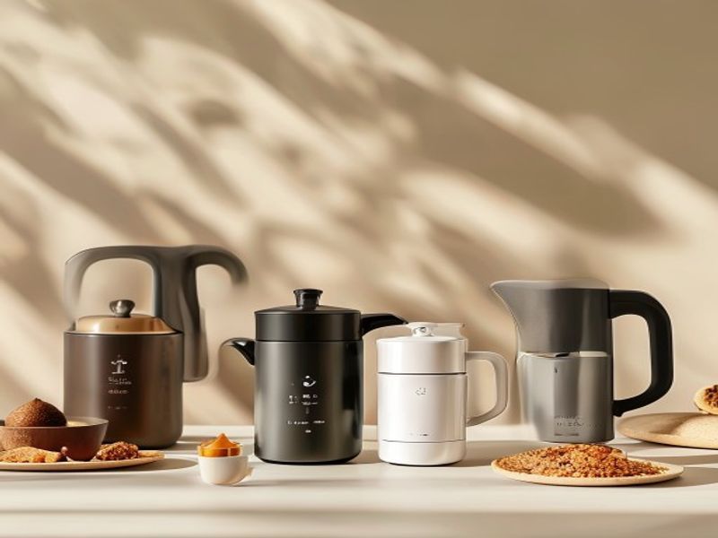 Clean lifestyle product shot of Top 5 Electric Kettles for Home Cooks in 2026, natural lighting, minimal background, professional review style photography