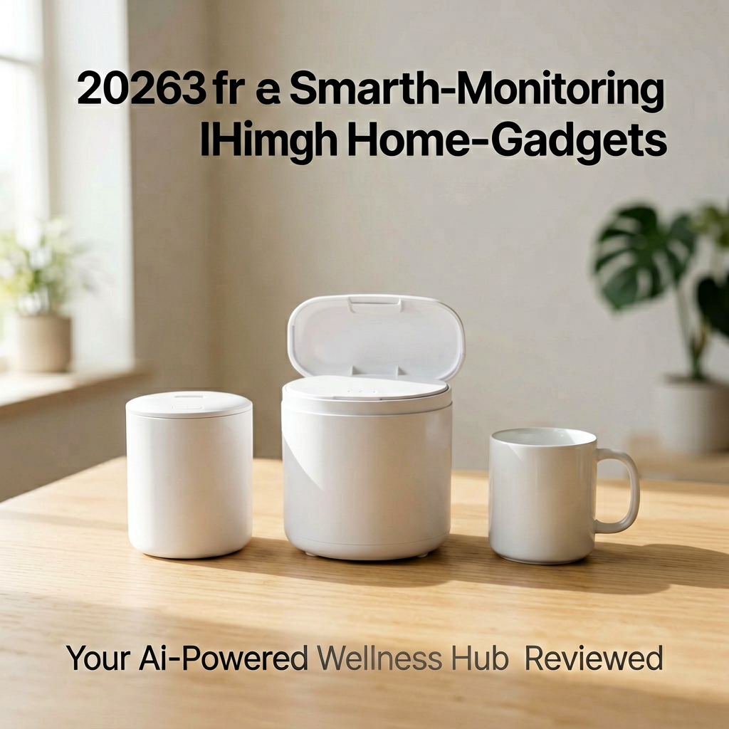 Clean lifestyle product shot of 2026's Smart Health-Monitoring Home Gadgets: Your AI-Powered Wellness Hub Reviewed, natural lighting, minimal background, professional review style photography