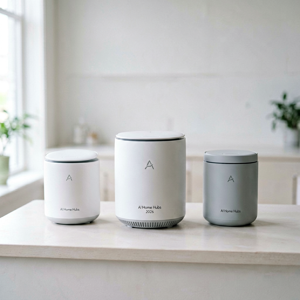 Clean lifestyle product shot of AI Home Hubs of 2026: Which Smart Assistant Truly Automates Your Entire Life?, natural lighting, minimal background, professional review style photography