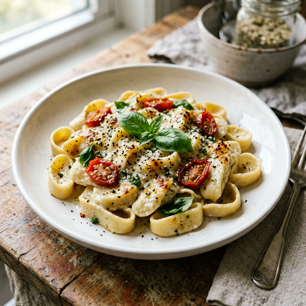 Baked Feta Pasta with Sun-Dried Tomatoes & Basil Meal Prep
