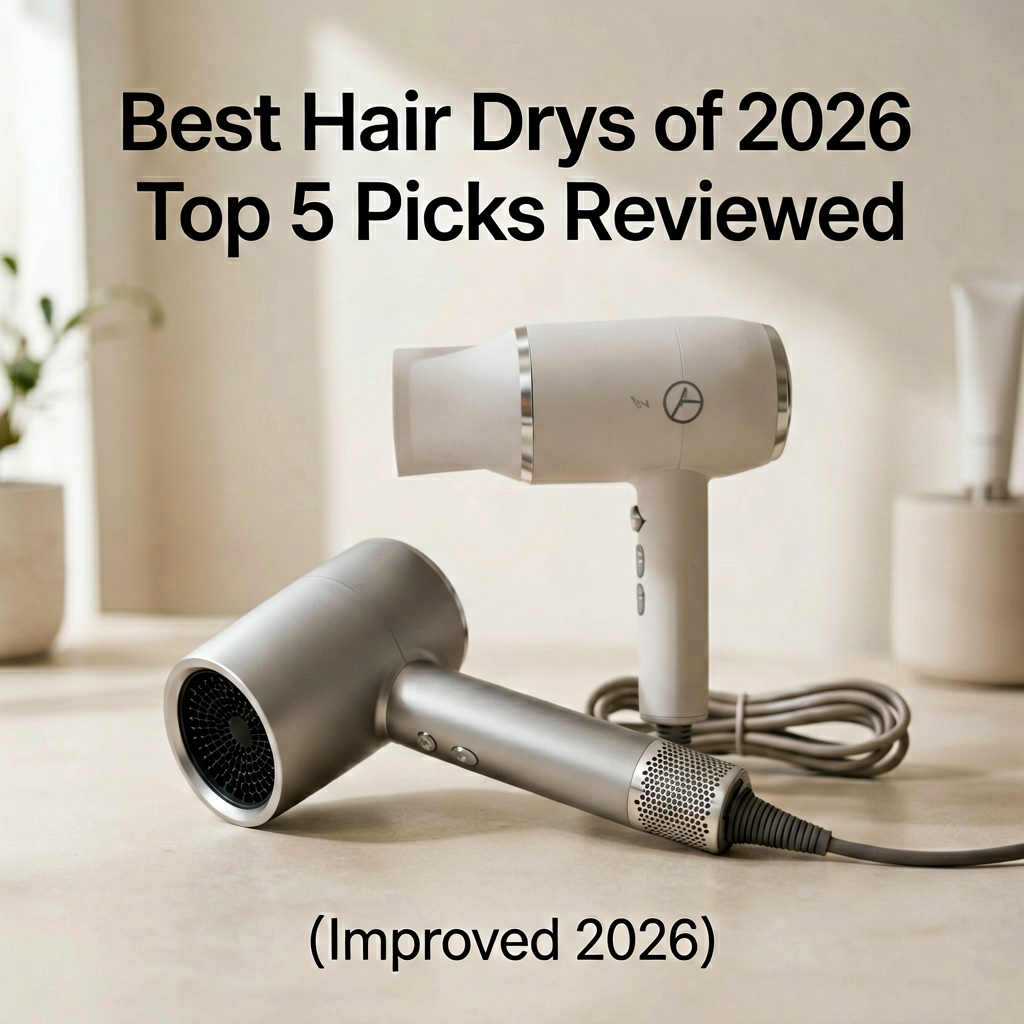 Clean lifestyle product shot of Best Hair Dryers of 2026: Top 5 Picks Reviewed (Improved 2026), natural lighting, minimal background, professional review style photography