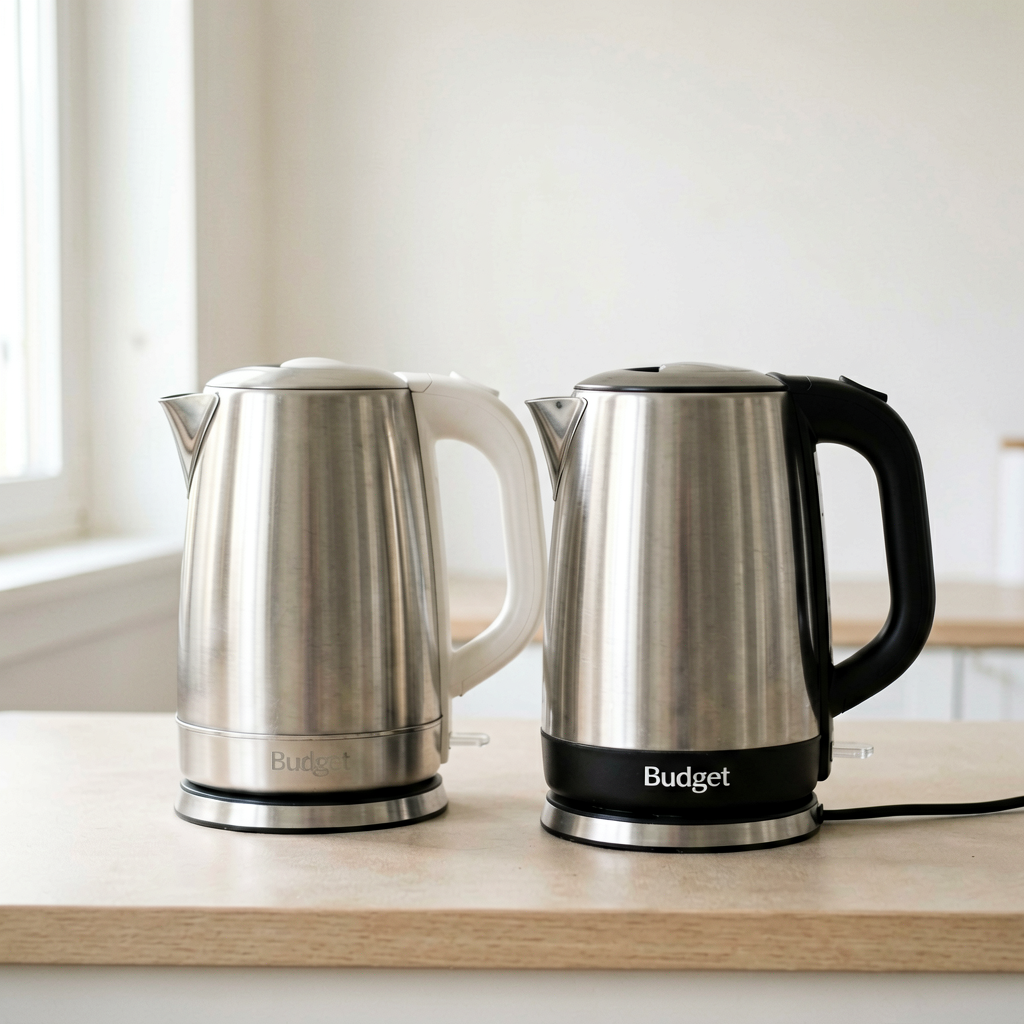 Clean lifestyle product shot of Budget Electric Kettles That Sound Expensive, natural lighting, minimal background, professional review style photography