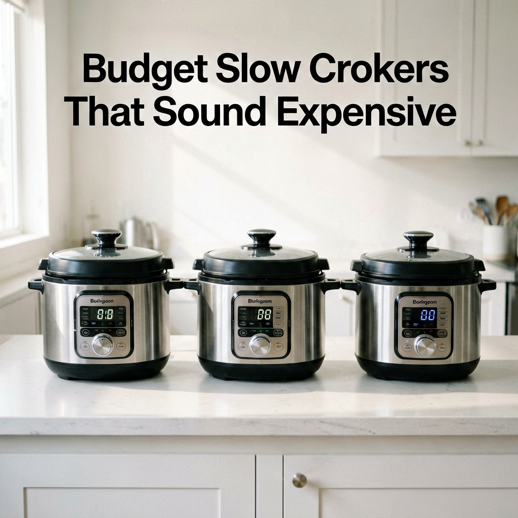 Clean lifestyle product shot of Budget Slow Cookers That Sound Expensive, natural lighting, minimal background, professional review style photography
