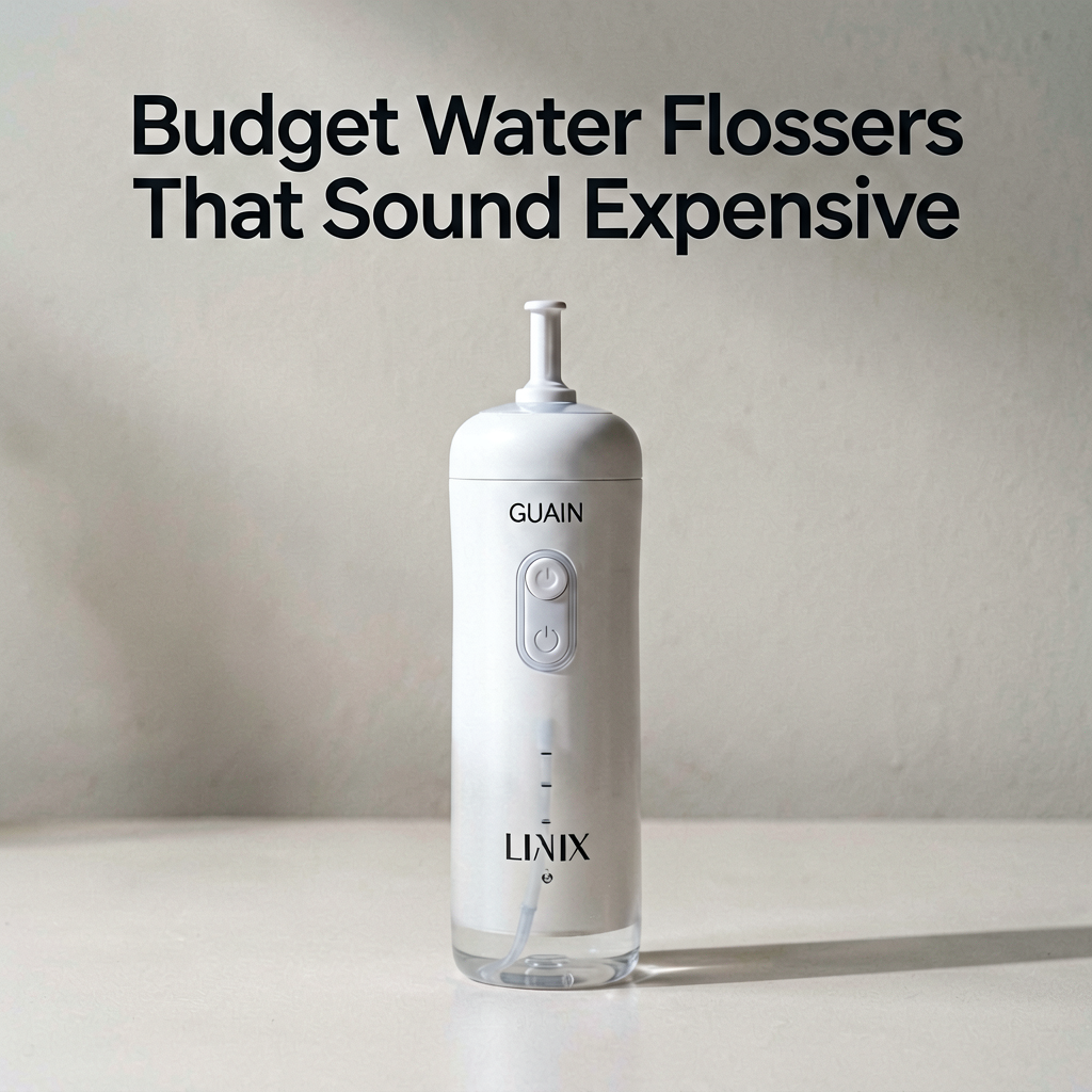 Clean lifestyle product shot of Budget Water Flossers That Sound Expensive, natural lighting, minimal background, professional review style photography