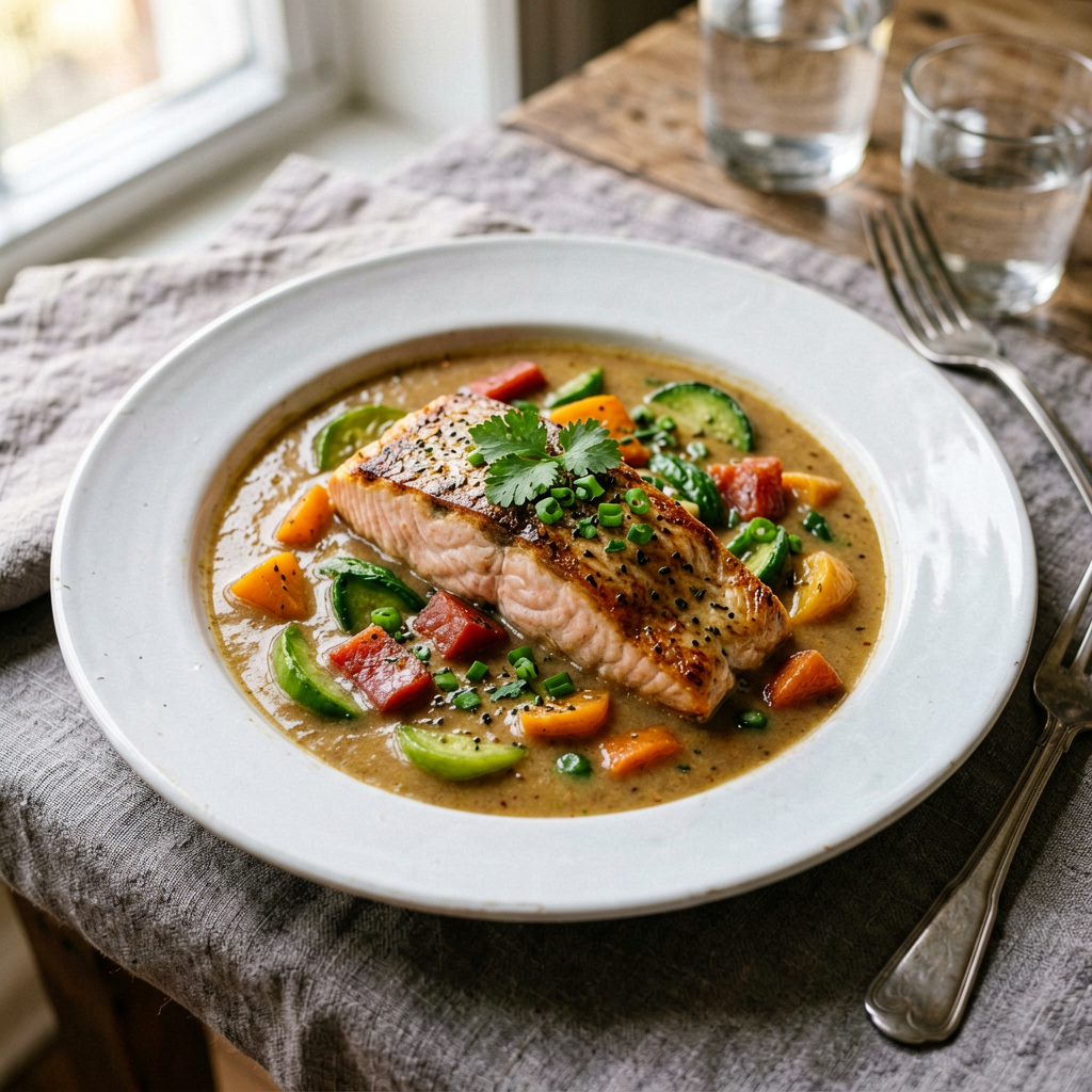Salmon and Vegetables Soup (French)