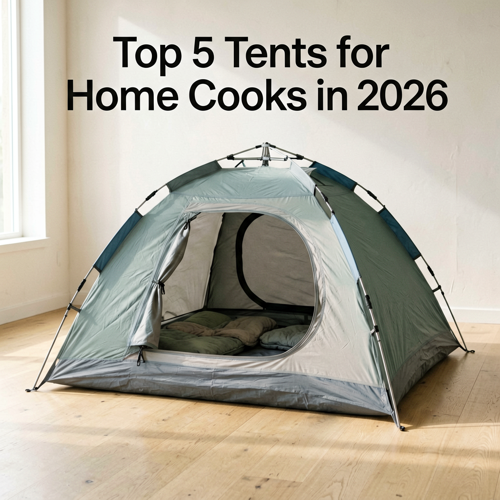 Clean lifestyle product shot of Top 5 Tents for Home Cooks in 2026, natural lighting, minimal background, professional review style photography
