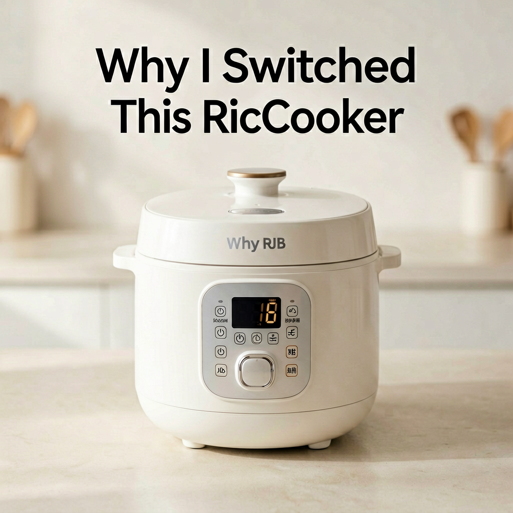 Clean lifestyle product shot of Why I Switched to This Rice Cooker, natural lighting, minimal background, professional review style photography