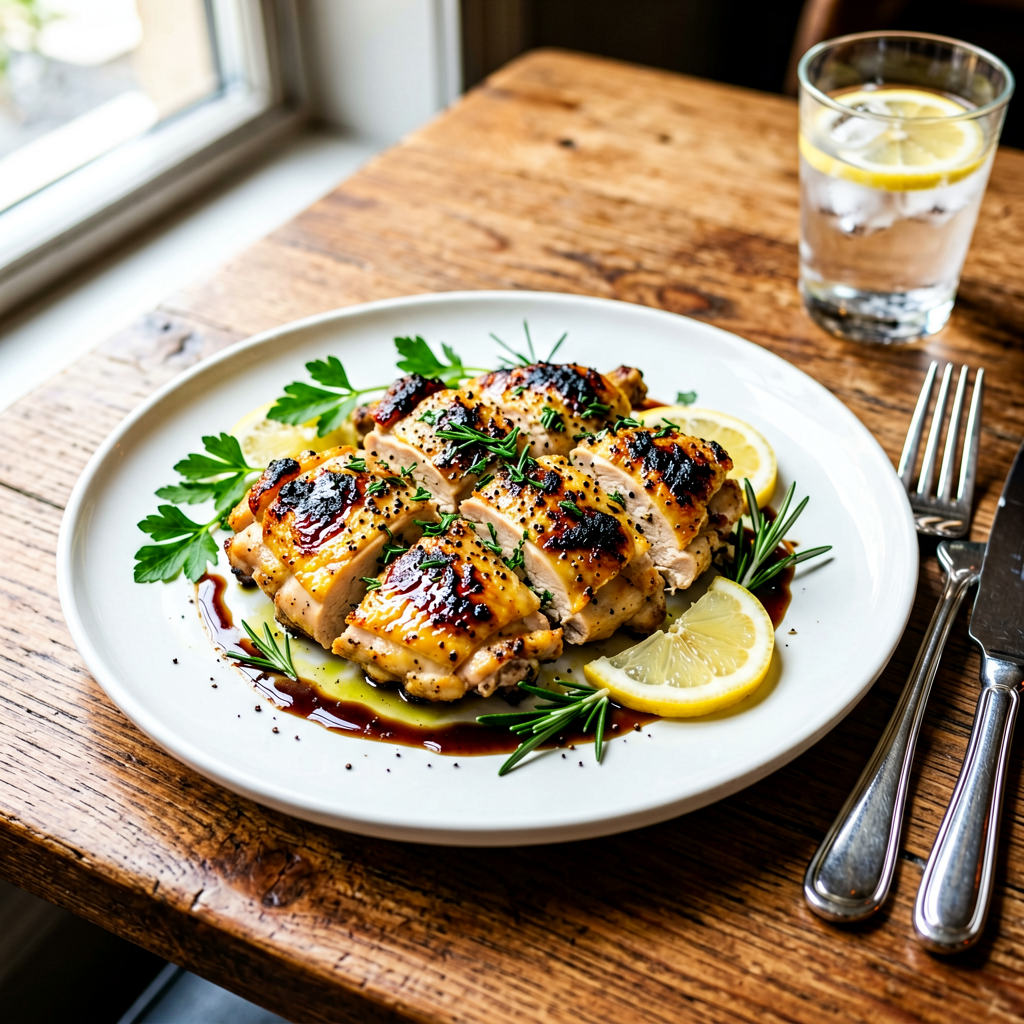 Air Fryer Chicken with Lemon Herb and Fresh Herbs