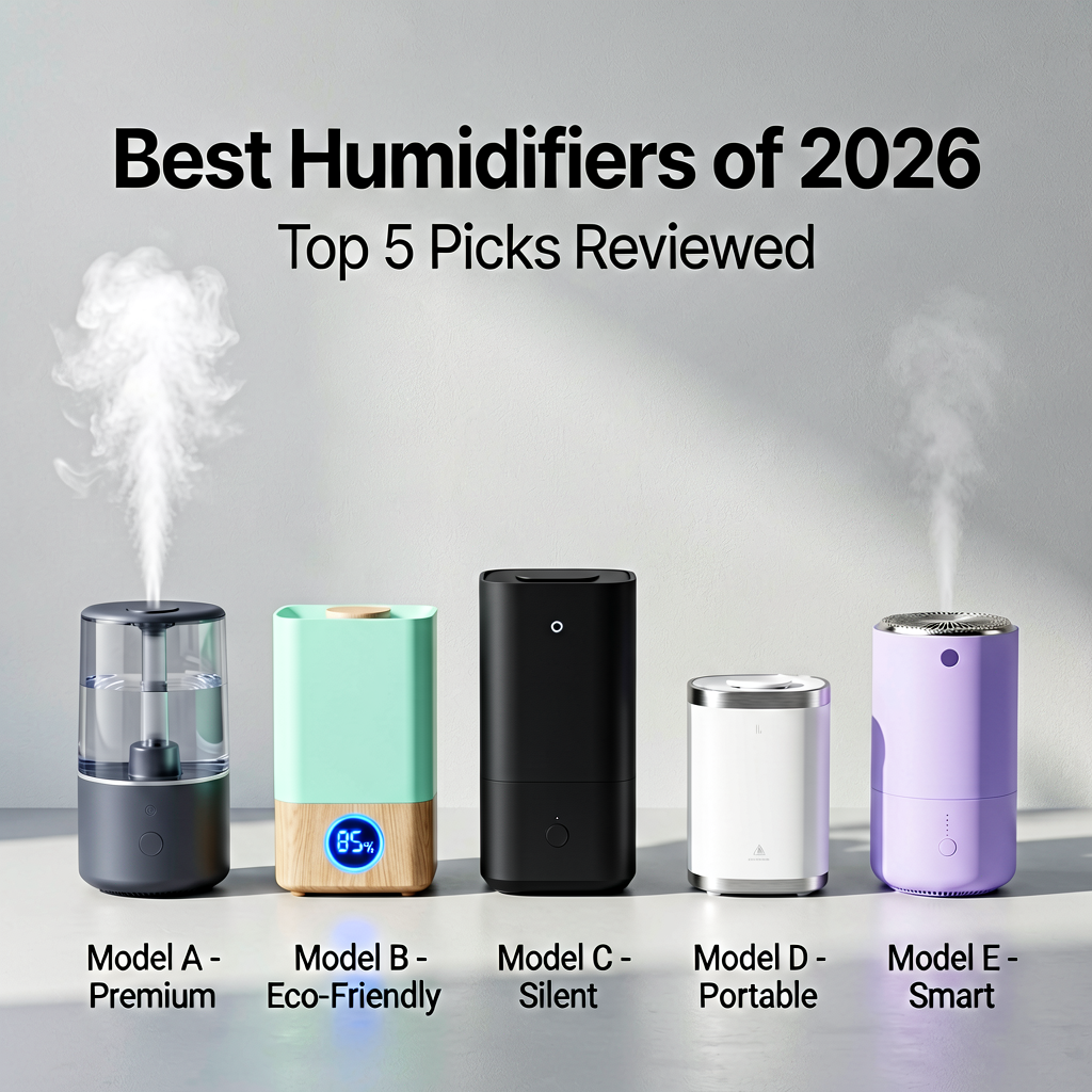 Clean lifestyle product shot of Best Humidifiers of 2026: Top 5 Picks Reviewed, natural lighting, minimal background, professional review style photography