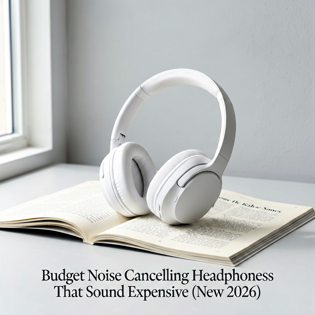 Clean lifestyle product shot of Budget Noise Cancelling Headphoness That Sound Expensive (New 2026), natural lighting, minimal background, professional review style photography