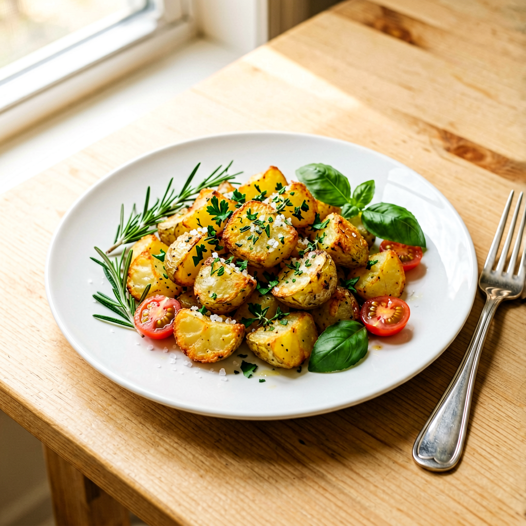 Crispy Smashed Breakfast Potatoes with Garlic-Herb Butter